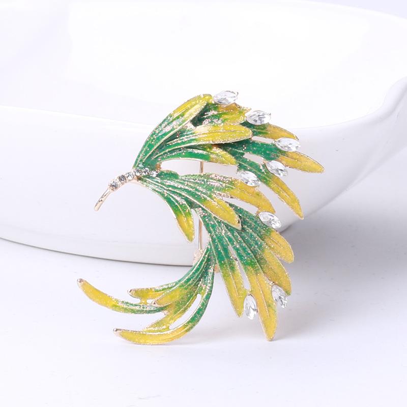 Chinese Style Enamel Color Phoenix Brooch Female Tide Personality Temperament Coat Cardigan Corsage Versatile Fashion Pin