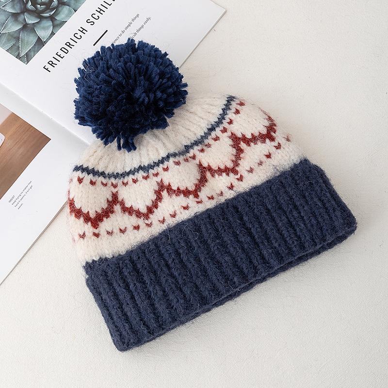 New Women Winter Pompoms Knit Hat Fashion Beanie Hats For Women Streetwear Winter Dandy Hat