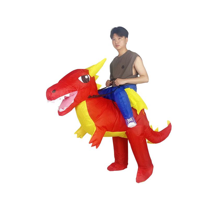 Red Pterosaur Inflatable Suit Dinosaur Inflatable Suit Funny Half-Body Cycling Dinosaur Styling Atmosphere Costume Funny