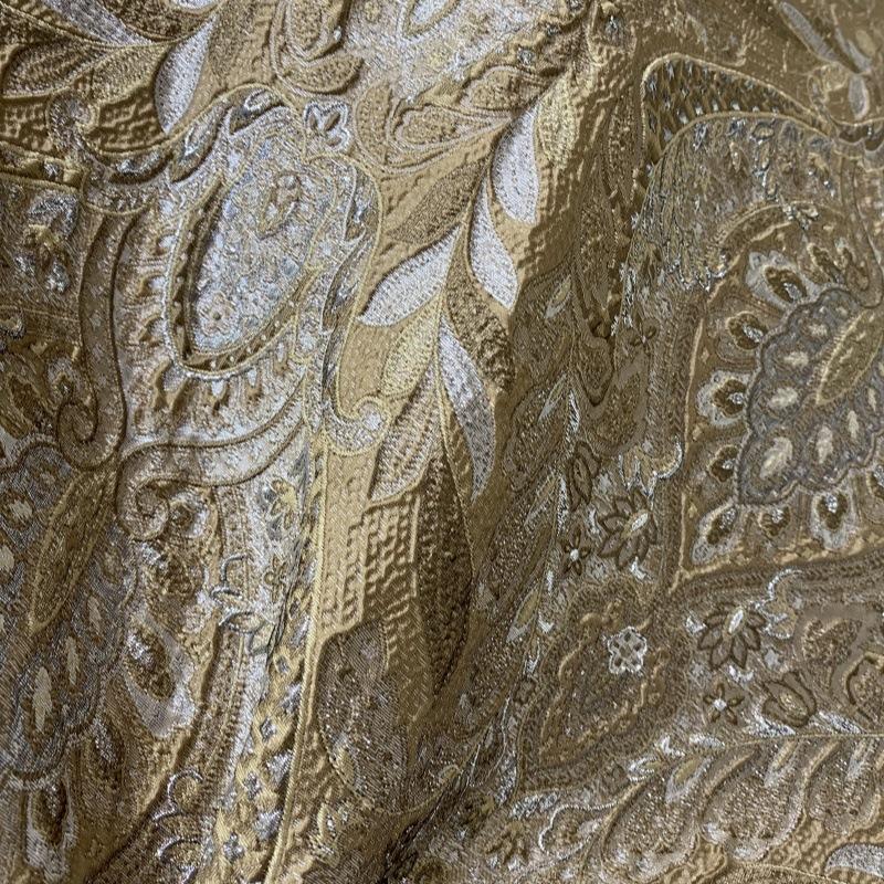 Wide 140cm Court-style Glittering Gold Thread Three-dimensional Fabric Textured Embossed Jacquard Fabric DIY Dress Coat Designer