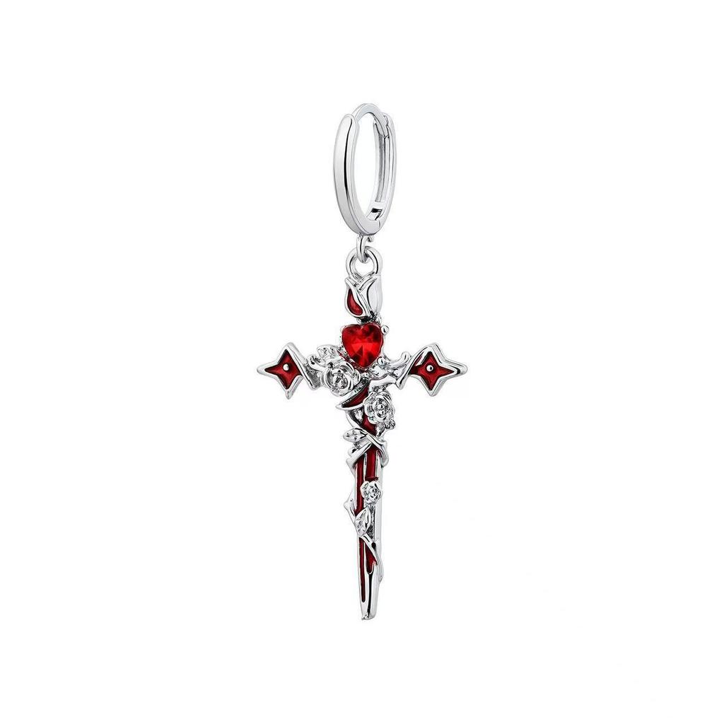 Hot-Selling Halloween Rose Thorn Earrings: Trendy Dark Earcuffs with Unique Personality