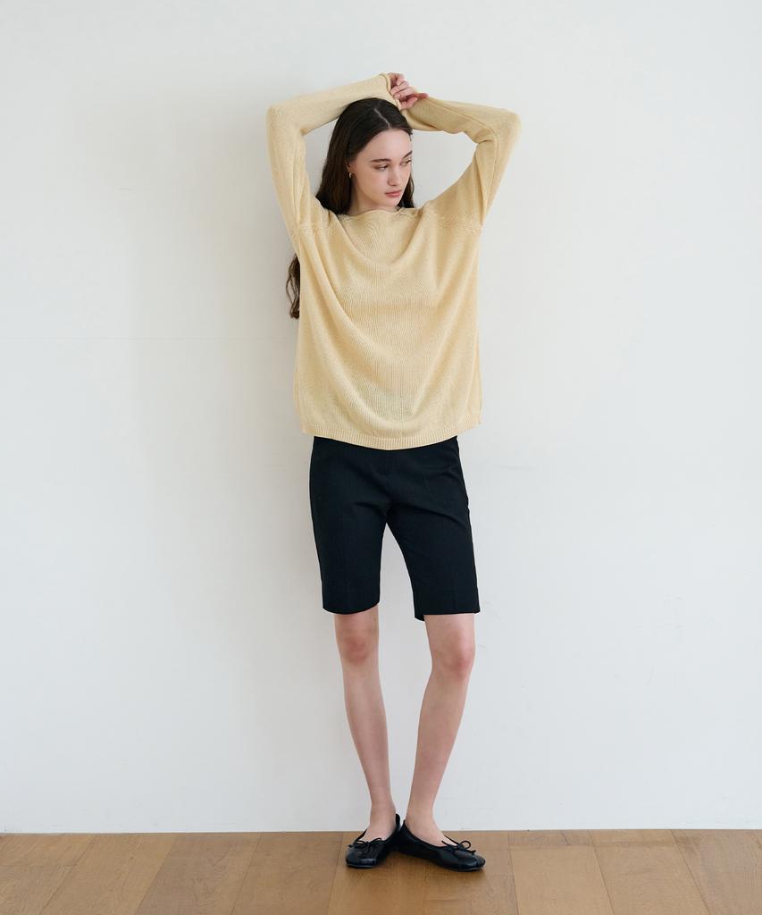 Deuloupisumeon Summer Linen Boat Neck Knit [Oatmeal]