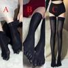 Five Toes Socks Unisex Horse Oil Shiny Silk Socks Split Toe Glossy Mid Length Knee High Socks Summer Smooth Stockings Hold-Ups