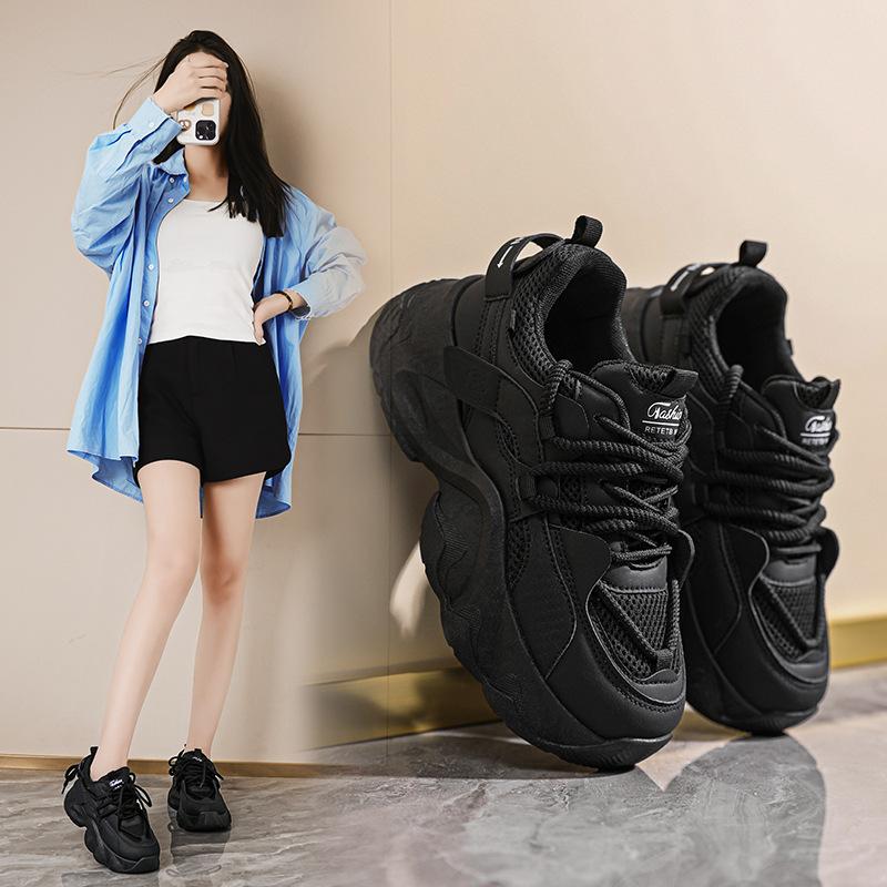 Dad Shoes for Women In Autumn New Breathable Mesh Shoes for Women Korean Versatile Height-enhancing Casual Sports Shoes Trend