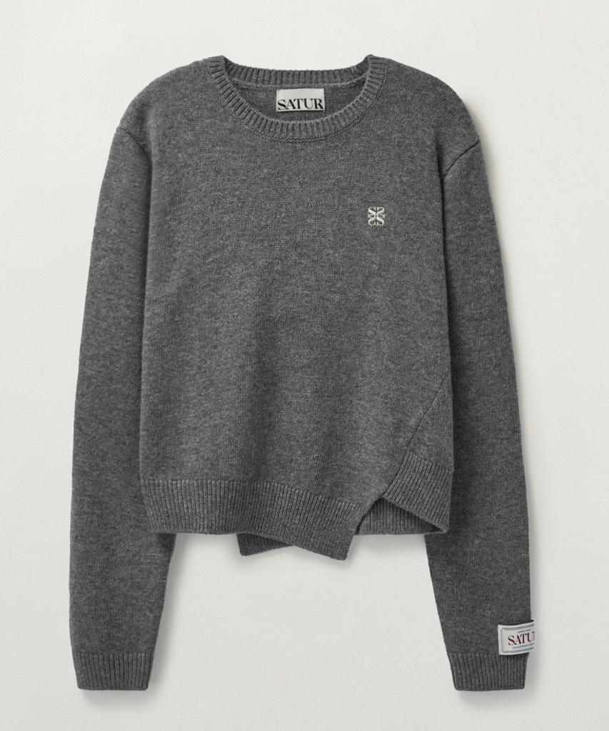 Seteo Dublin Asymmetrical Cashmere Blend Knit Classic Charcoal (Type A)