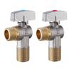 Sturdy Brass Valves for Bathroom Accessory 1/4 Turn Stop Valves Inlet Outlet With 3/8Inch Adapter Hot Cold Water