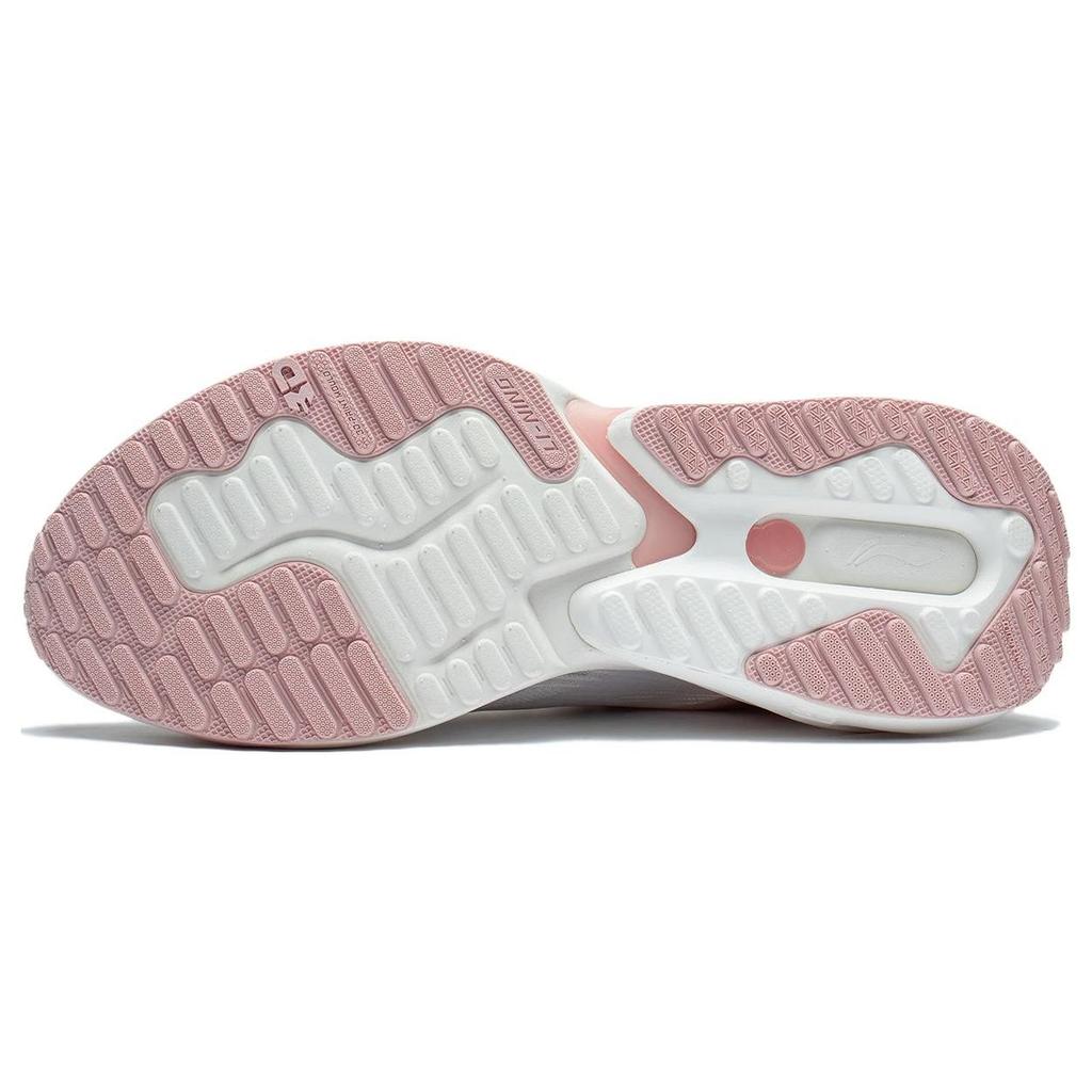 Li Ning Yue Dong 2.0 Non-Slip Wear-Resistant Shock Absorption Low-Top Running Shoes Women Sneaker White Pink ARST030-4