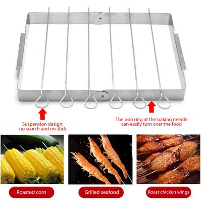 RVS BBQ Spiesrek Universele Kebab Standaard Opvouwbare Roterende Spieshouder voor Keuken Terras Buiten Kamperen BBQ Gereedschap