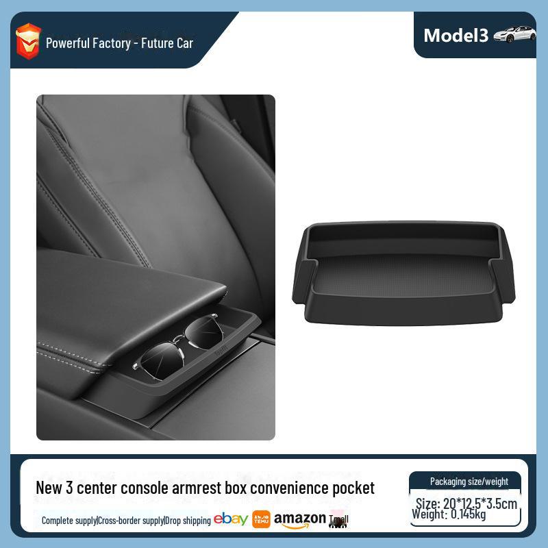 Compatible with Tesla Model 3 Highland: Central Control Armrest Storage Box
