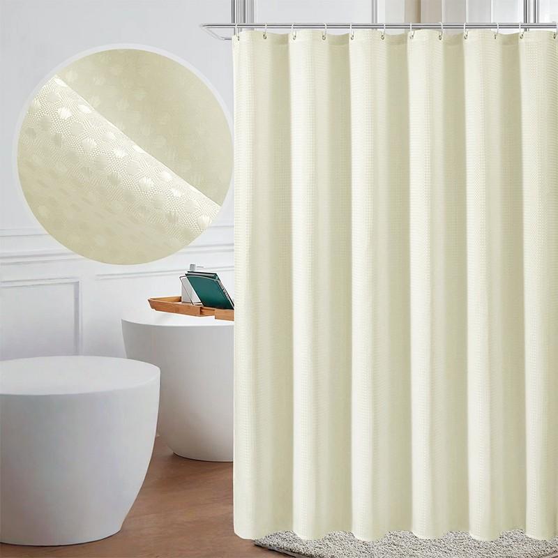 1 pièce Rideau de douche imperméable uni gaufré anti-moisissure Rideau de douche pour salle de bain Rideau de séparation Décoration de maison Salon