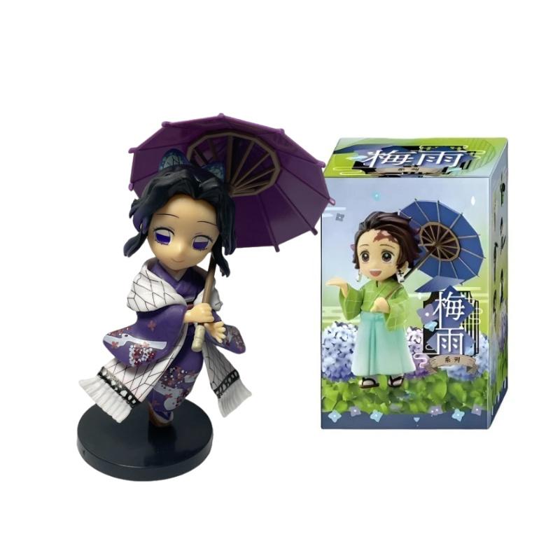 New Anime Figure Demon Slayer Figures Kimetsu No Yaiba Doll Plum Rain Series Blind Box Figurine Warrior Action Figure Model Toys