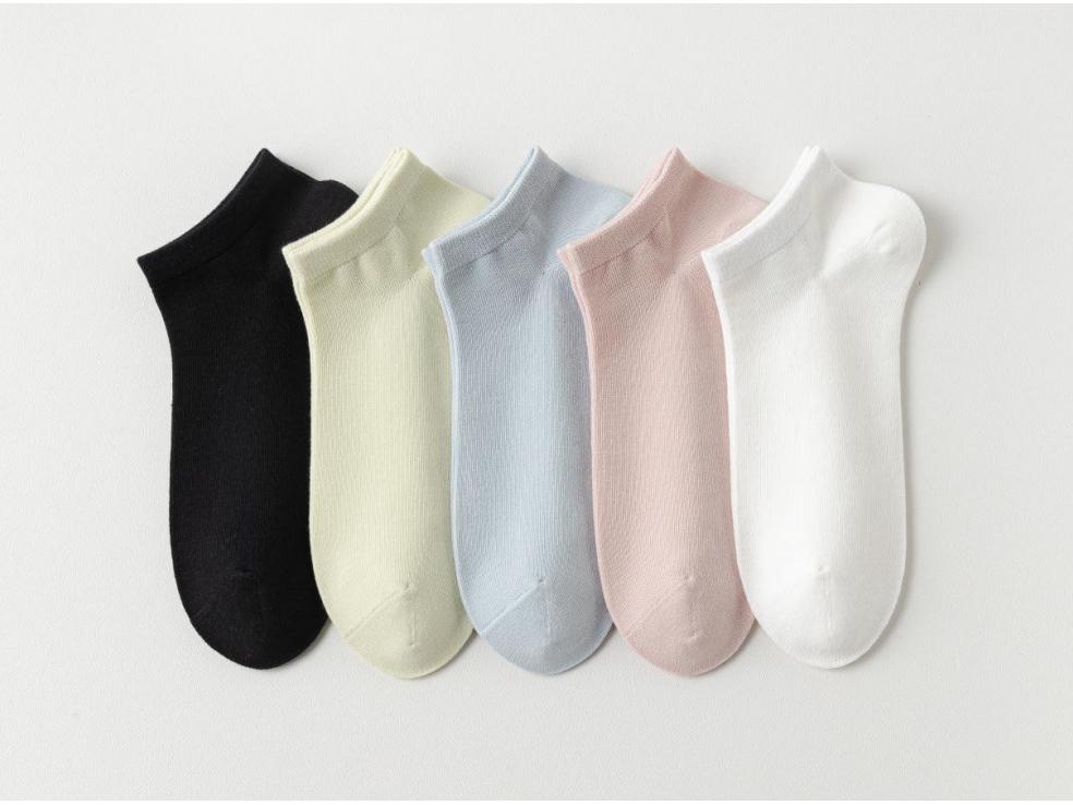 [Free Shipping] Women's Non-Slip Cotton Boat Socks for Spring & Summer - Shallow Heel, Deodorant, Short Socks