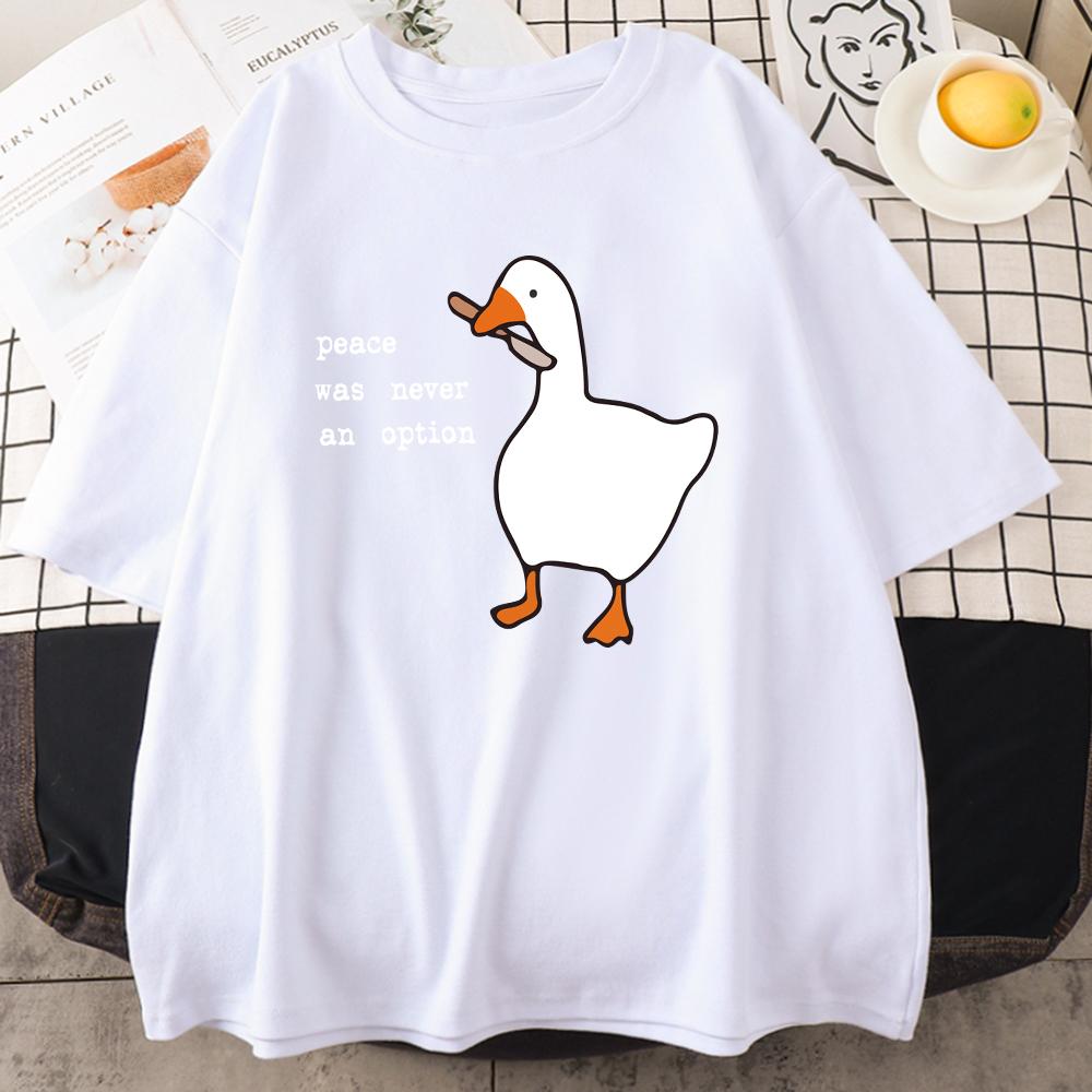 Peace Was Never An Option Prints Women Cotton Tee Clothing Creativity Short Sleeve Fashion Casual Loose Tops  T-Shirt