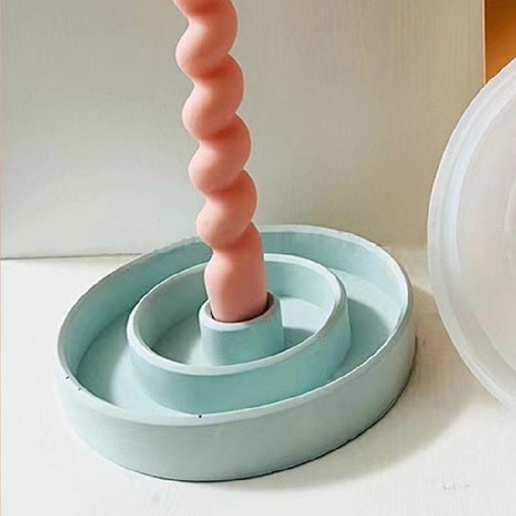 Circle Candlestick Mold Gypsum Plaster Mold for DIY Jewelry Organizer Home Decor