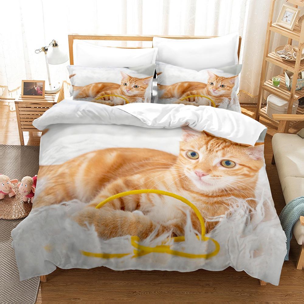 Tier Katze Bettwäschesets Steppdecke Bettüberwurf Bettdecke Bettbezug Kissenbezug 2-3-teilige Sets Kinder Erwachsene Schlafzimmer Dekoration