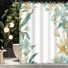 1Pcs Modern Art Beautiful Lily Flower Decoration Illustration Bathroom Shower Curtain With Hooks Shower Curtain Polyester Fabric