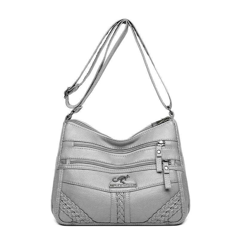 Weiche Leder kleine quadratische Tasche Damen Umhängetasche mittleren Alters Schultertasche Mutter Tasche