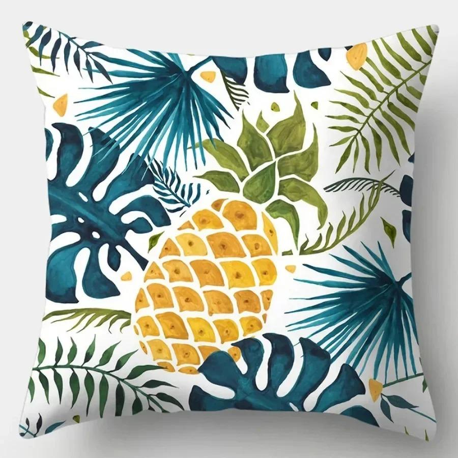 Living Room Luxury Art Home Sofa Simple Cushion Pillowcase Tropical Plant Print Decorative Cushion Cover