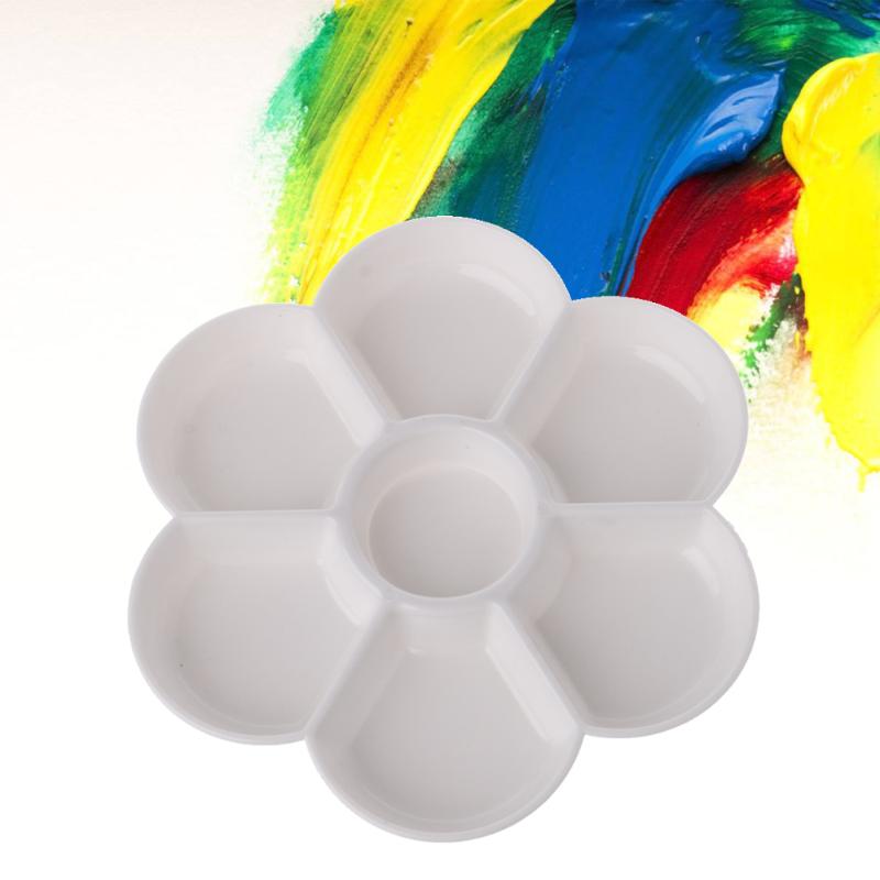 7-hole Plum Blossom Imitation Porcelain Watercolor Palette Art Painting Tray Oil Painting Palette Tray