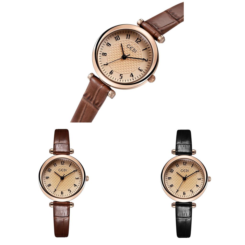 Classic Female Wristwatch With Water Resistant Quartz Movement And Decorative Design