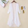 Summer Women Midi Long Embroidery Shawl Cardigan Casual Thin Irregular Cotton Linen Cardigans Lady Sun Protection Clothing