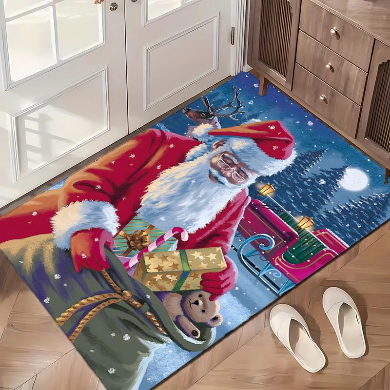 Jolly Santa Claus  (1) Office Carpets Suitable for Living Rooms Bedrooms Offices and Kitchens a Gift for Modern Home Decor