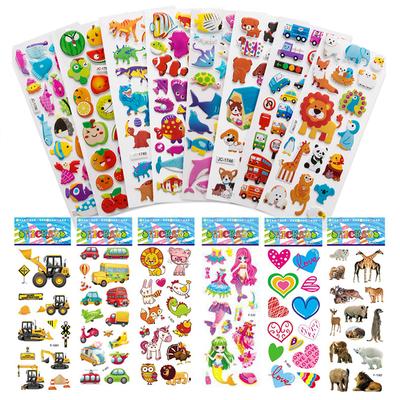 10sheets 3D Bubble Stickers Cartoon Cute Style Reusable for Stationery Stickers Office Cultural Supplies Birthday Gift TMZ