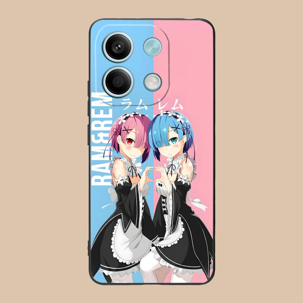 ReZero Rem Ram Matte TPU Mobile Phone Case for Xiaomi 15 14 13 12 Mi 11 T Ultra Lite Pro S X 5G Colorful Printing Cover