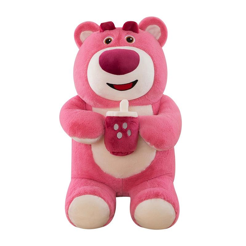 Cute Strawberry Bear Plush Pillow Perfect Gift For Comfort And Cuddles