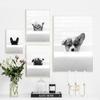 Cute Pet In Tub Poster Black White Minimalist Dog Art Print Nordic Cat Canvas Painting Modern Wall Picture Bathroom Home Decor