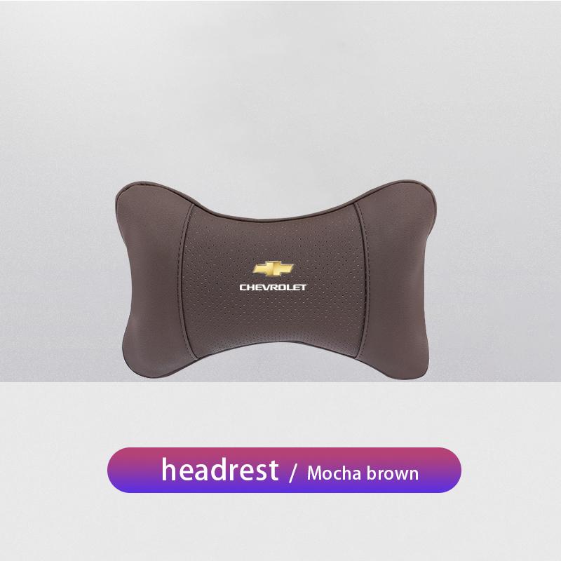 FMPQT1 Leather Car Seat Headrest Memory Foam Comfort Neck Pillow Auto Interior For Chevrolet Bolt Impala Sonic Trax Niva Captiva Malibu