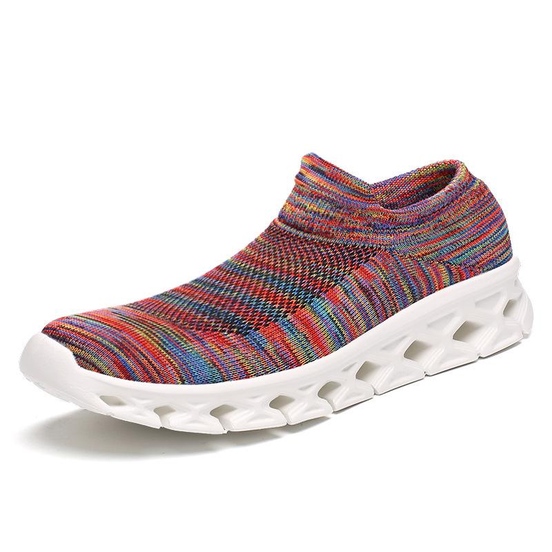 Outdoor Couple Hiking Shoes Women's Summer Sports Fly-woven Mesh Shoes Breathable and Lightweight Soft-soled Travel Socks Shoes Men
