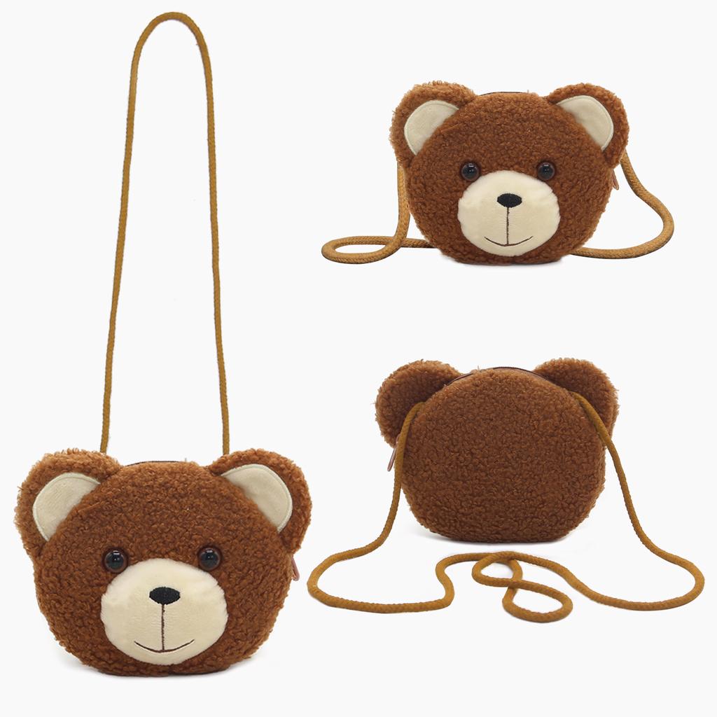Cartoon Plüsch Umhängetasche Niedliches Tier Bär Münzbörse Jungen und Mädchen Mini Schultertasche