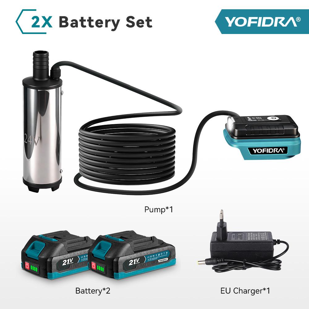 Yofidra 50–80 l/min Výkonné elektrické vodní čerpadlo Olejové čerpadlo Tankovací pistole Ponorné autočerpadlo Pro baterii Makita 21V Pin