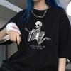 Harajuku Gothic Tops Funny Cartoo Skull Printed Women T-shirts Fashion Streetwear Casual Round Neck Short Sleeve Unisex