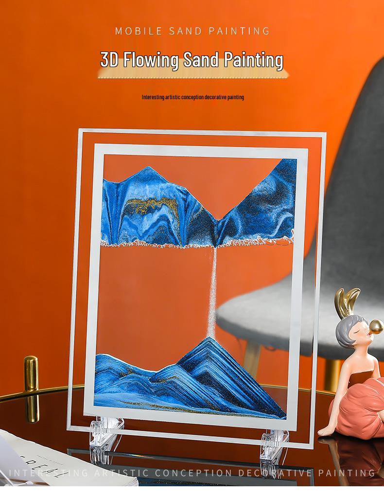Creative 3D Quicksand Hourglass: Liquid Motion Desktop Decor & Unique Gift