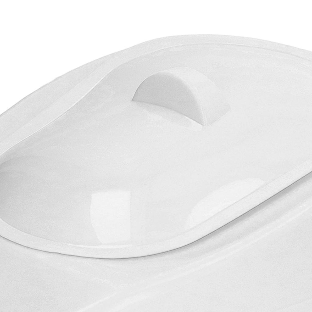 PP Bedpan Household Portable Smooth Elderly Patient Bed Pan with Lid Handle for Pregnant Woman White