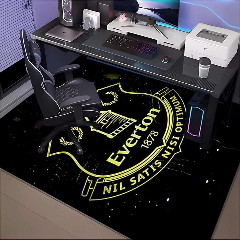 Ever-ton Football Club Crest Printed Office Carpet Chair Cushion Entryway Rug, Rugs for Living Room, Bedroom Christmas gifts