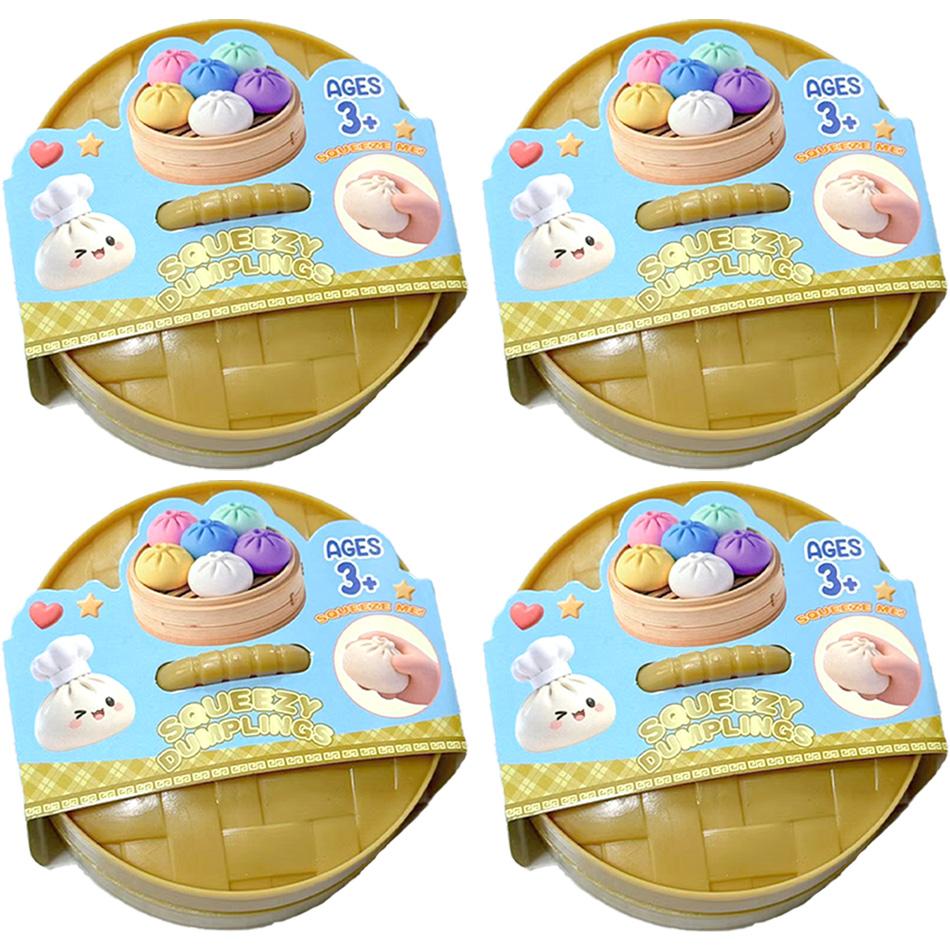 Hot Glitter Dumpling Squishies Toy Bun Dumpling Mystery Box Colorful Food Squishy Sensory Fidget Toy Anti Stress Squeeze Ball