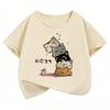 Funny Cat Pattern Children's T-Shirt Summer Short Sleeve Cartoon Clothes Cute Top for Kids