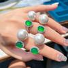 Mărgele Naturale Sunt Comparabile cu Perlele, Calcedonie Agat Verde Transparent Gheata Naturala Inel Deschis Diamant Complet, Bijuterii de Moda Femininitate