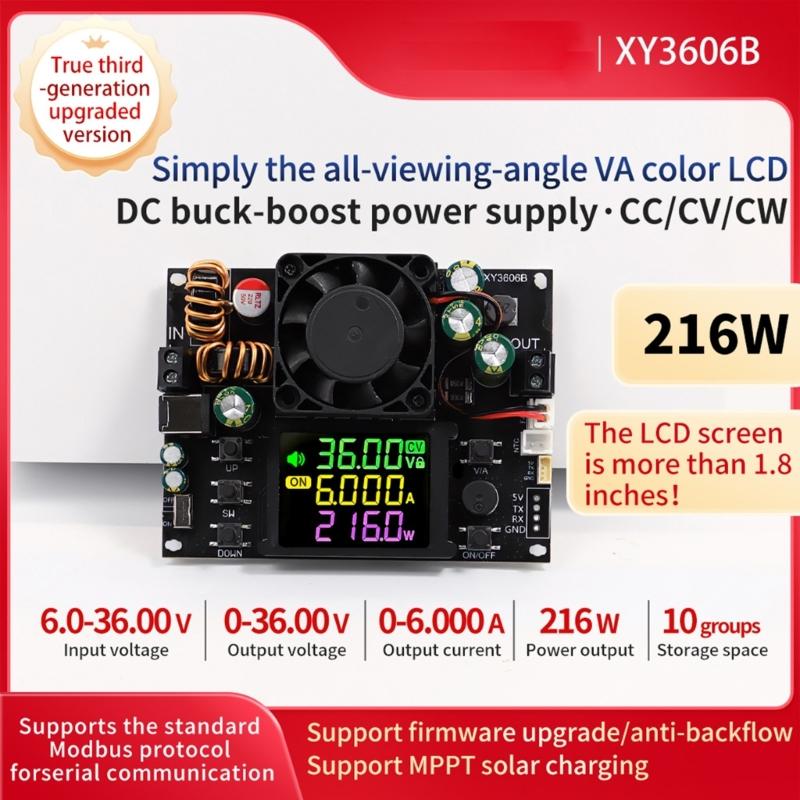 XY3606B 216W Abwärts-/Aufwärts-Regelbares Netzteil mit LED-Anzeige und Solarladefunktion