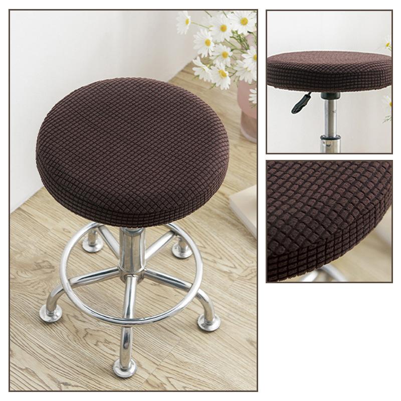 Slipcover Round Chair Cover Anti-Dirty Bar Stool Cover Solid Seat Cushion Protector Removable Stool