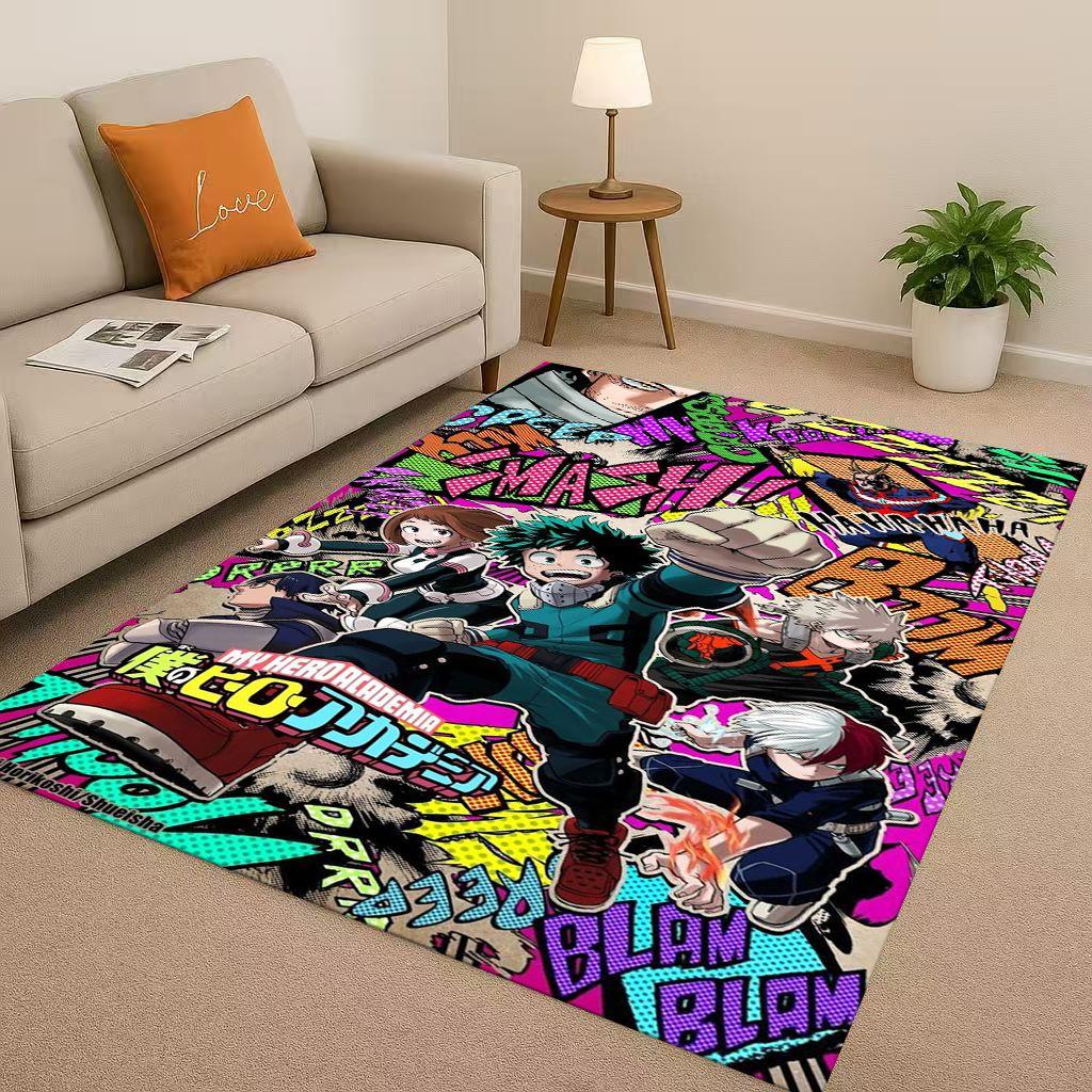 Tapis de sol antidérapant pour salon, chambre à coucher, salle de jeux, canapé, décoration intérieure, paillasson, Anime My Hero Academia Bakugou Deku Dessin animé