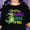 Funny Mardi Gras Alligator T-Shirt, New Orleans Carnival Tee