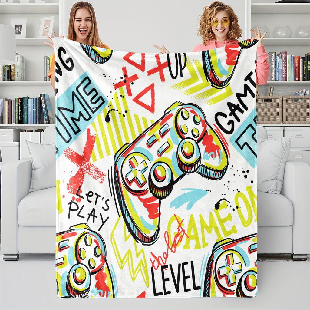 Gamepad Printed Throw Blanket Soft and Cozy Plush Cover Blanket Bed Blanket Napping Blanket Perfect Gift for Video Game Lovers