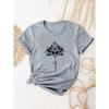 Flower & Letter 3D Print Crew Neck T-Shirt Casual Short Sleeve Top for Spring & Summer T-Shirts