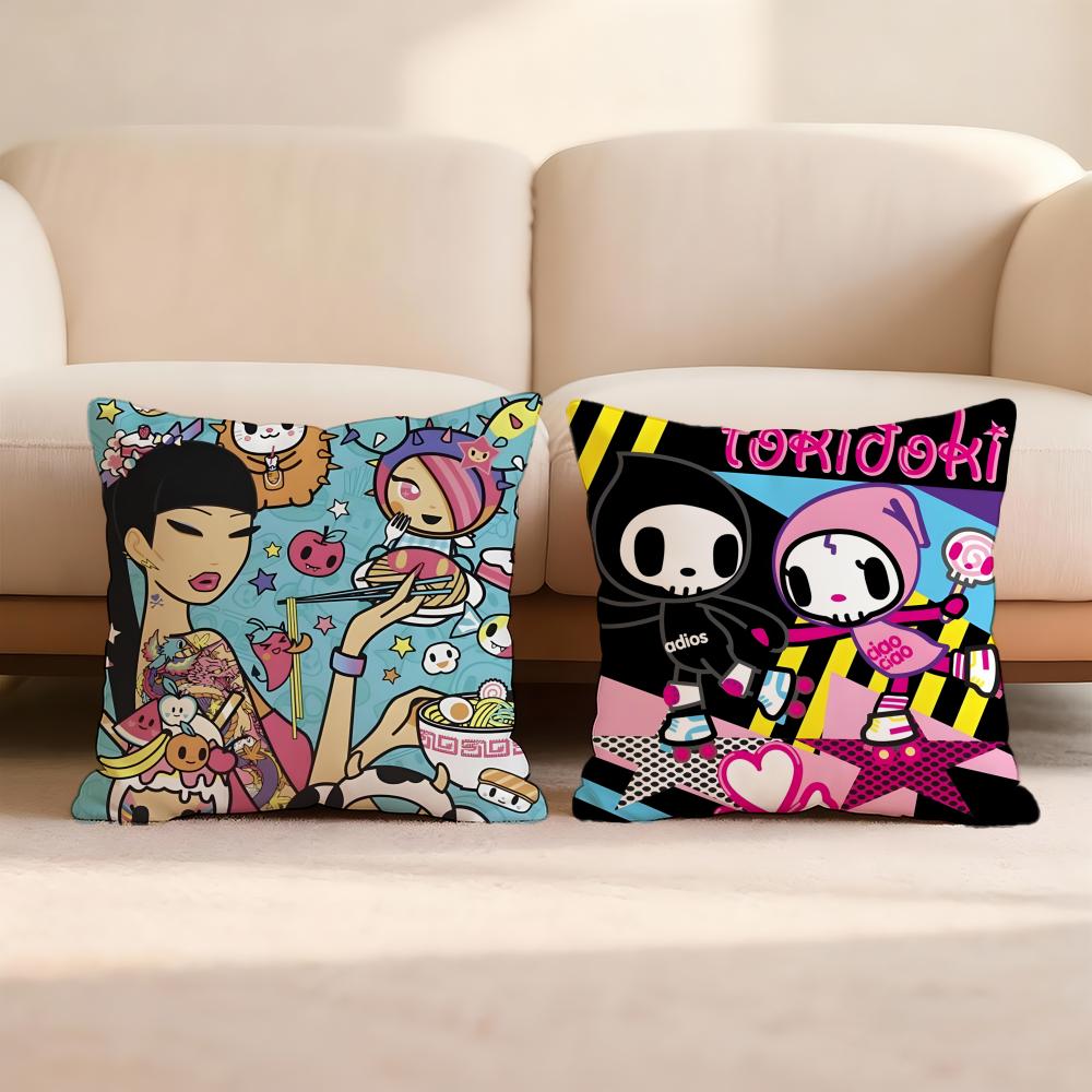 T-Tokidoki Cushion Cover Home & Car Multi-Scene Pillow Cover - Reversible, Soft & Durable For Daily Use