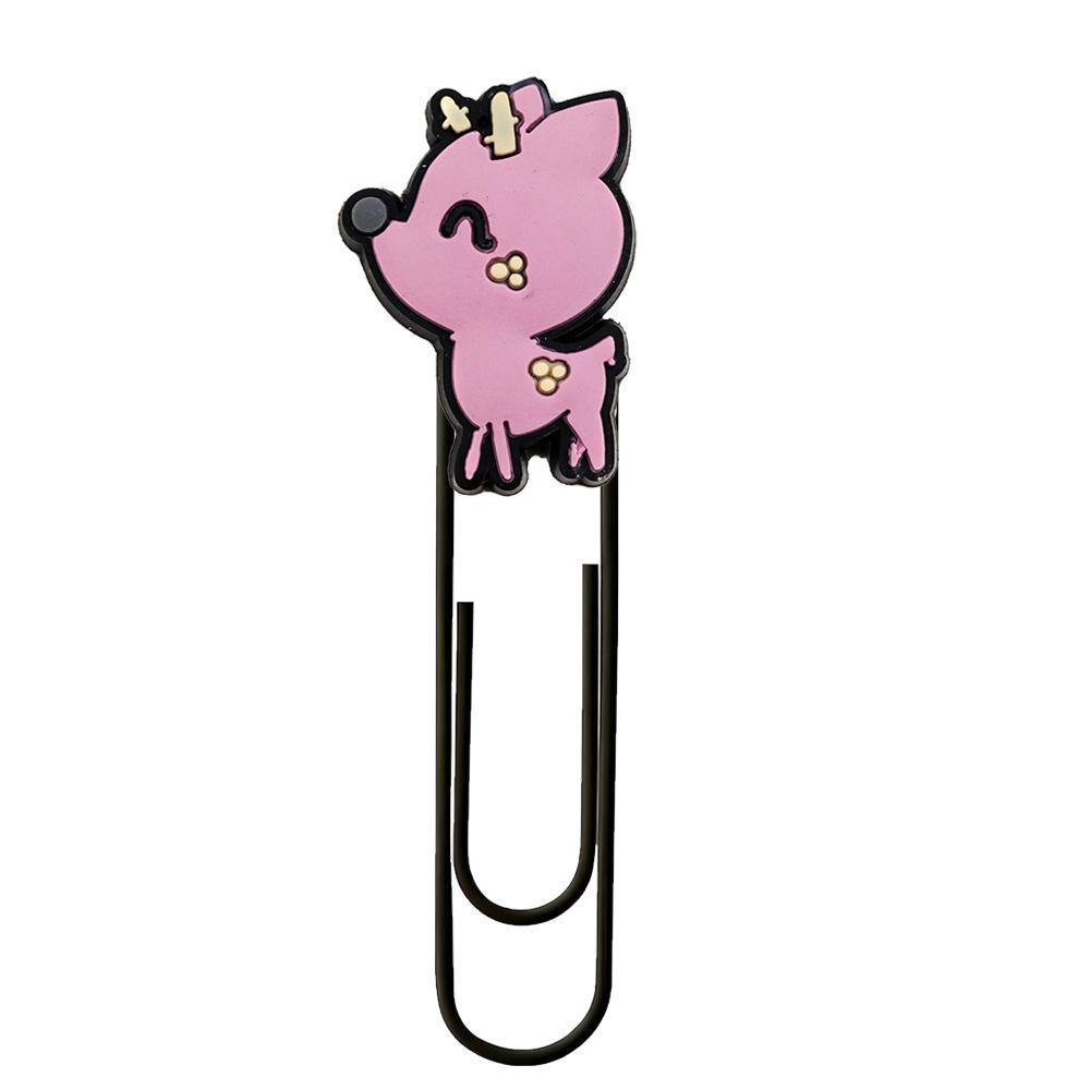 Clips de hârtie cu personaj de desene animate pentru animale mici, Spinner pentru semne de carte din hârtie PVC - Decorațiune drăguță pentru birou DIY