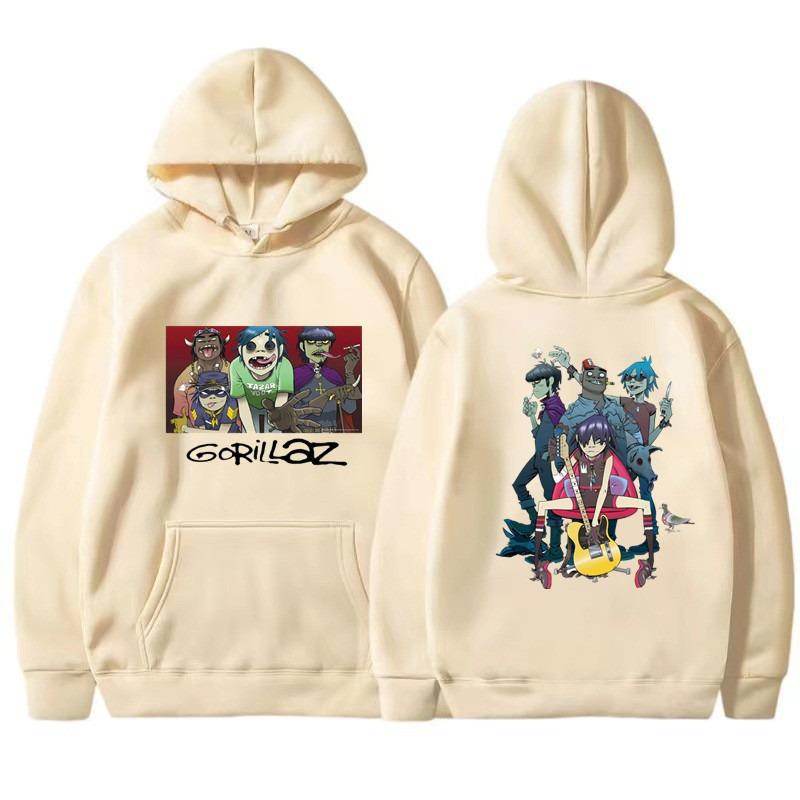 Unisex Vintage Y2K Kleidung Musikband Gorillaz Herrenmode Bedruckter Hoodie Sweatshirt Harajuku Anime Hoodie